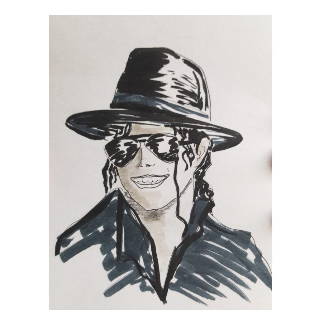 Black-and-white portraits Michael Jackson