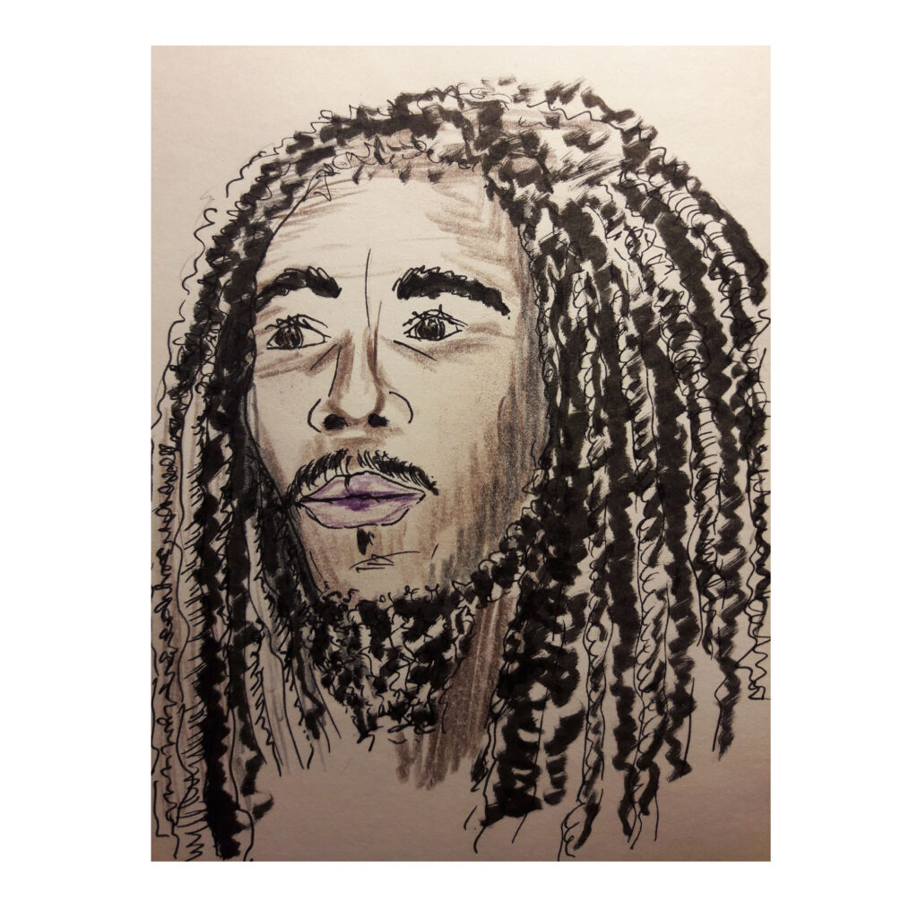 Black-and-white portraits Bob Marley
