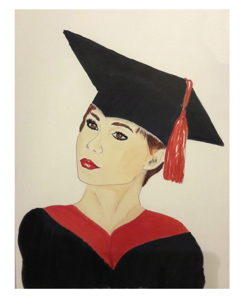 hand-drawn portrait July