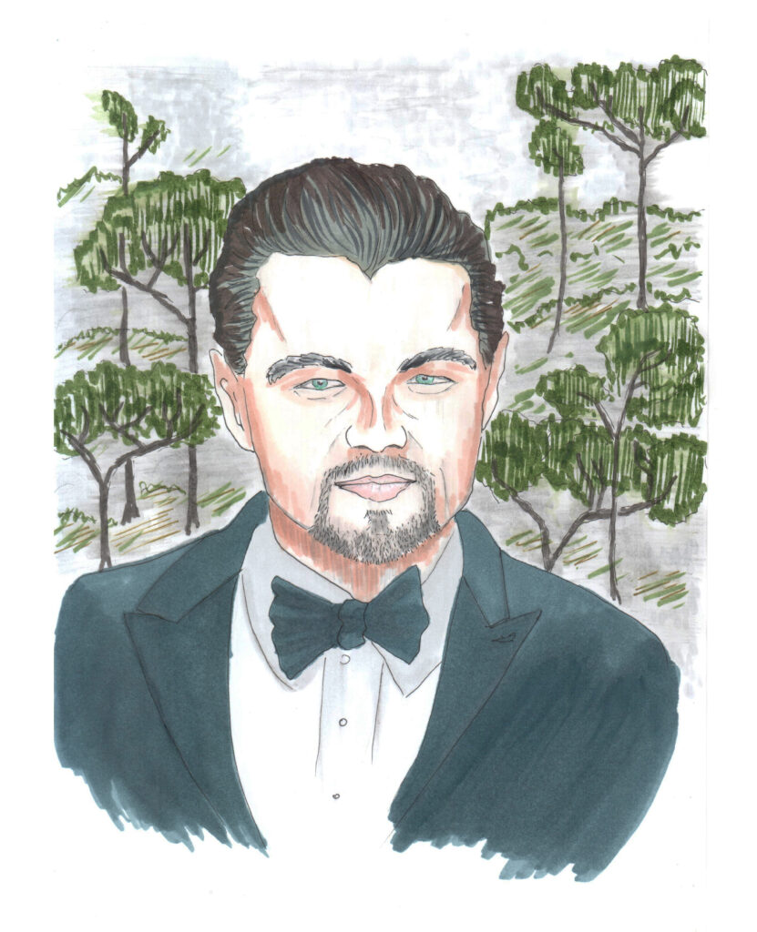 hand-drawn portrait Leonardo DiCaprio